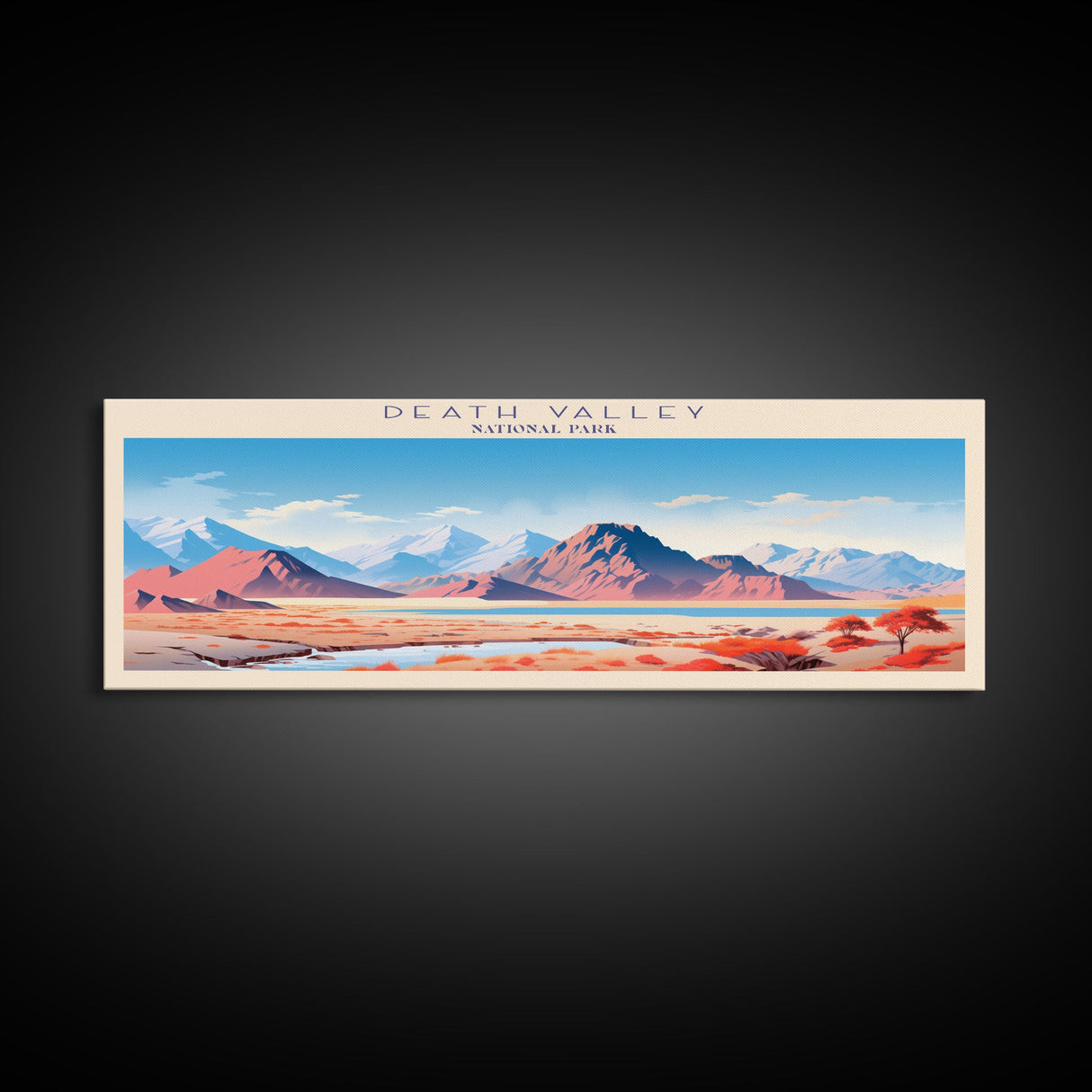 Death Valley National Park, Panoramic California Travel Art, National Park Print, Minimalist Travel Art, Midcentury Modern Style Landscape