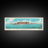 Dry Tortugas National Park, Panoramic Florida Travel Art, National Park Print, Minimalist Travel Art, Midcentury Modern Style Landscape