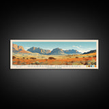 Guadalupe Mountains National Park, Panoramic Texas Travel Art, National Park Print, Minimalist Travel Art, Midcentury Modern Style Landscape