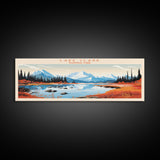 Lake Clark National Park, Panoramic Alaska Travel Art, National Park Print, Minimalist Travel Art, Midcentury Modern Style Landscape