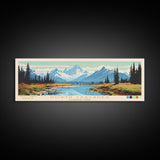 North Cascades National Park Panoramic Washington Travel Art, National Park Print, Minimalist Travel Art, Midcentury Modern Style Landscape