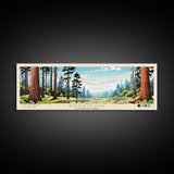 Redwood National Park Panoramic California Travel Art, National Park Print, Minimalist Travel Art, Midcentury Modern Style Landscape