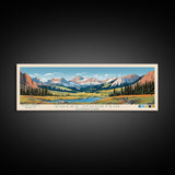 Rocky Mountain National Park Panoramic Colorado Travel Art, National Park Print, Minimalist Travel Art, Midcentury Modern Style Landscape