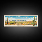 Saguaro National Park Panoramic Arizona Travel Art, National Park Print, Minimalist Travel Art, Midcentury Modern Style Landscape