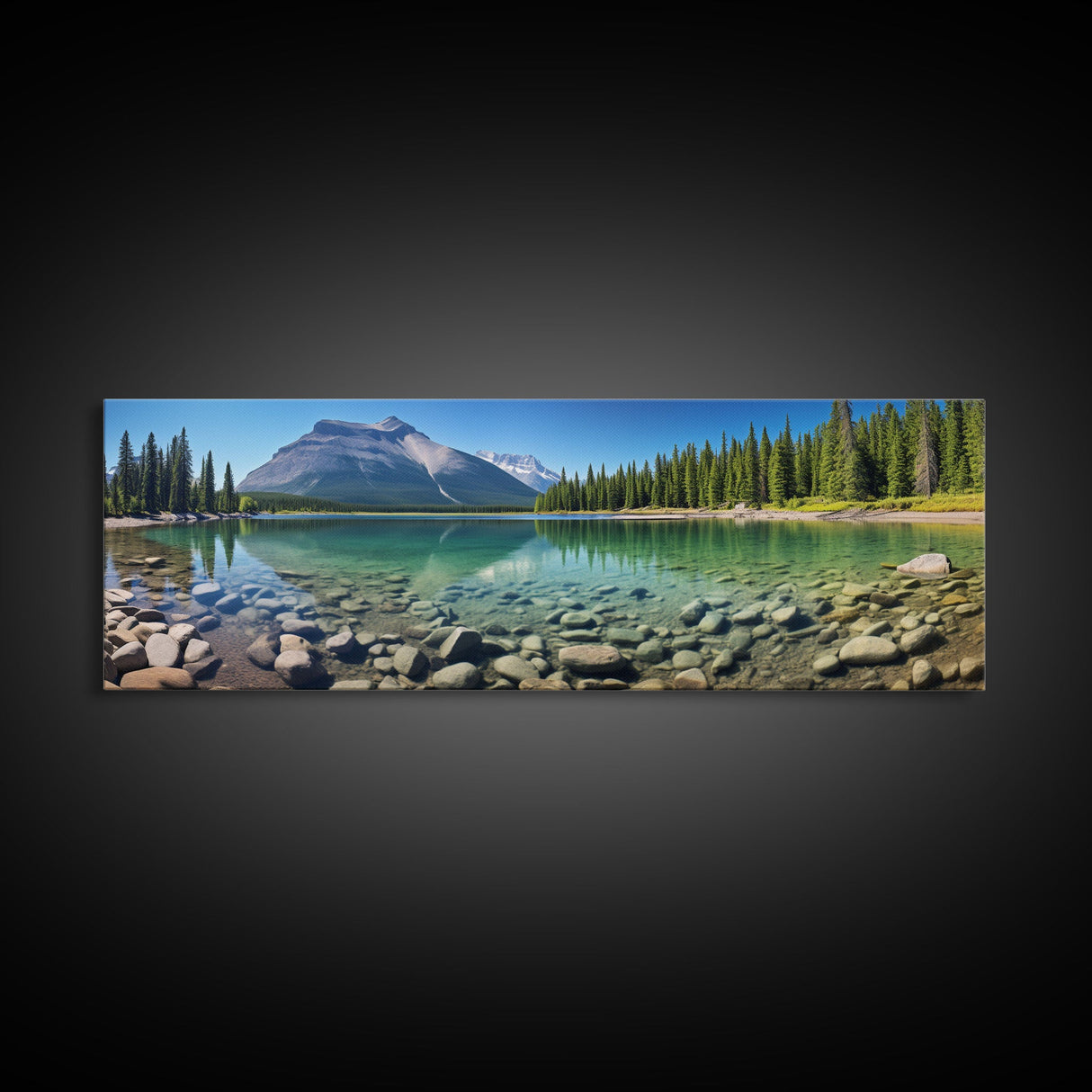 Photographic Panoramic of Banff National Park, Sunset Photography, National Park Art, Framed Canvas Print, Landscape Photography