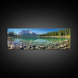 Photographic Panoramic of Banff National Park, Sunset Photography, National Park Art, Framed Canvas Print, Landscape Photography