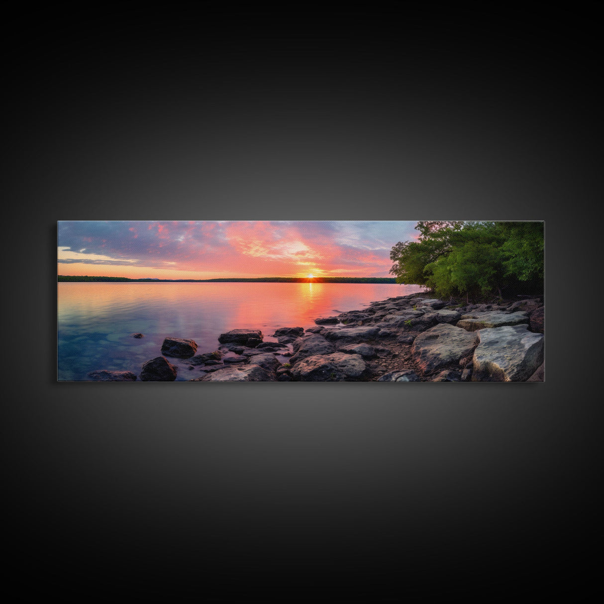 Photographic Panoramic of Biscayne Florida National Park, Sunset Photography, National Park Art, Framed Canvas Print, Landscape Photography