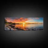 Photographic Panoramic of Biscayne National Park, Sunset Photography, National Park Art, Framed Canvas Print, Landscape Photography