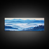 Blue Ridge Mountains Panoramic Wall Art, Bluebridge Mountains National Parkway, Beautiful Cabin Decor, Boho Photography Wall Art Print