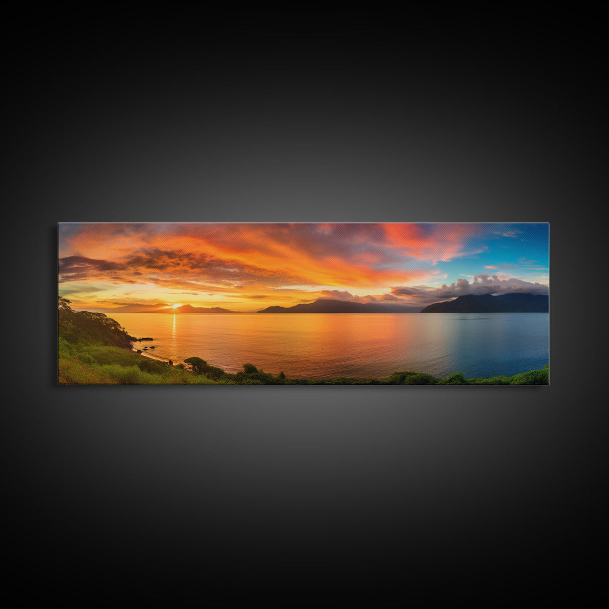 Panoramic of Costa Rica At Sunset, Extra Large Wall Art, Panoramic Wall Art, Panoramic Print, Landscape Photography, Landscape Print