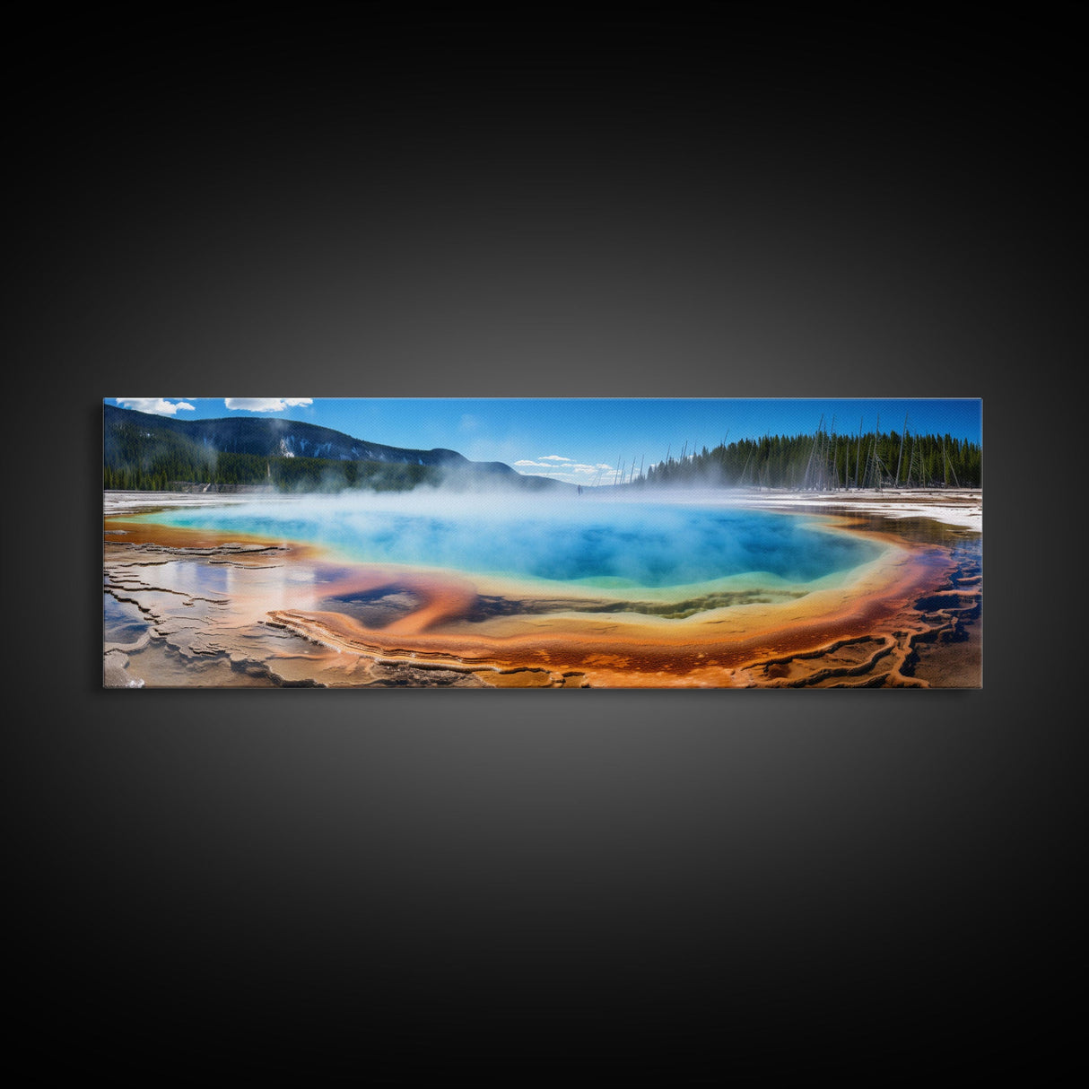 Panoramic of Grand Prismatic Spring Yellowstone, Extra Large Wall Art, Panoramic Wall Art, Panoramic Landscape Print, Landscape Photography