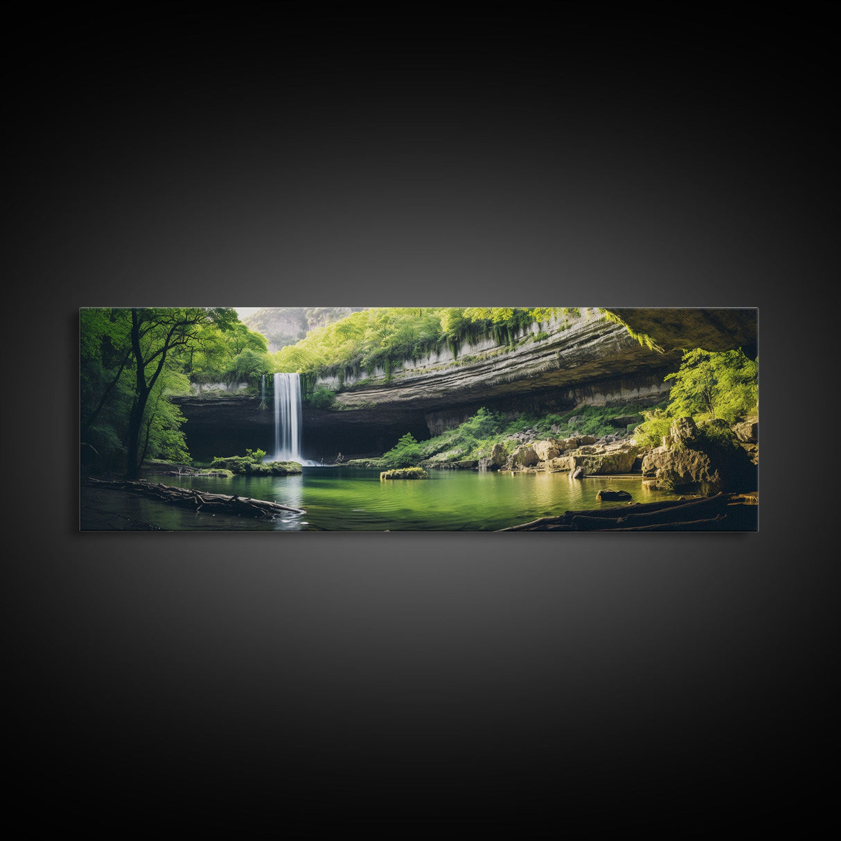 Panoramic of Hamilton Pool Texas, Extra Large Wall Art, Panoramic Wall Art, Panoramic Print, Landscape Photography Landscape