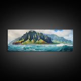 Panoramic Print of Na Pali Coast Hawaii Extra Large Wall Art, Panoramic Wall Art, Panoramic Landscape Print, Landscape Photography