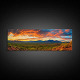 Panoramic Print of Saguaro National Park Extra Large Wall Art, Panoramic Wall Art, Panoramic Landscape Print, Landscape Photography