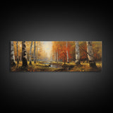 The Birch Trees, Autumn Forest, Autumn Centerpiece, Fall Decor, Fall Centerpiece Wall Art, Center Piece Art, Panoramic Wall Art