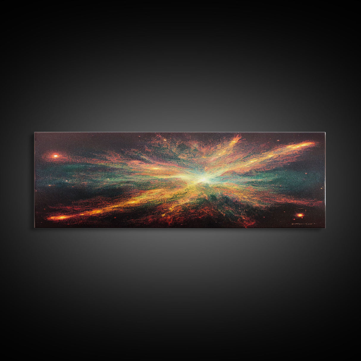 Galaxy Art, Supernova, Extra Large Wall Art, Framed Panoramic Canvas Print, Framed Wall Art