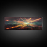 Galaxy Art, Supernova, Extra Large Wall Art, Framed Panoramic Canvas Print, Framed Wall Art