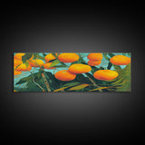 Florida Orange Trees, Abstract Art, Extra Large Wall Art, Framed Panoramic Canvas Print, Framed Wall Decor