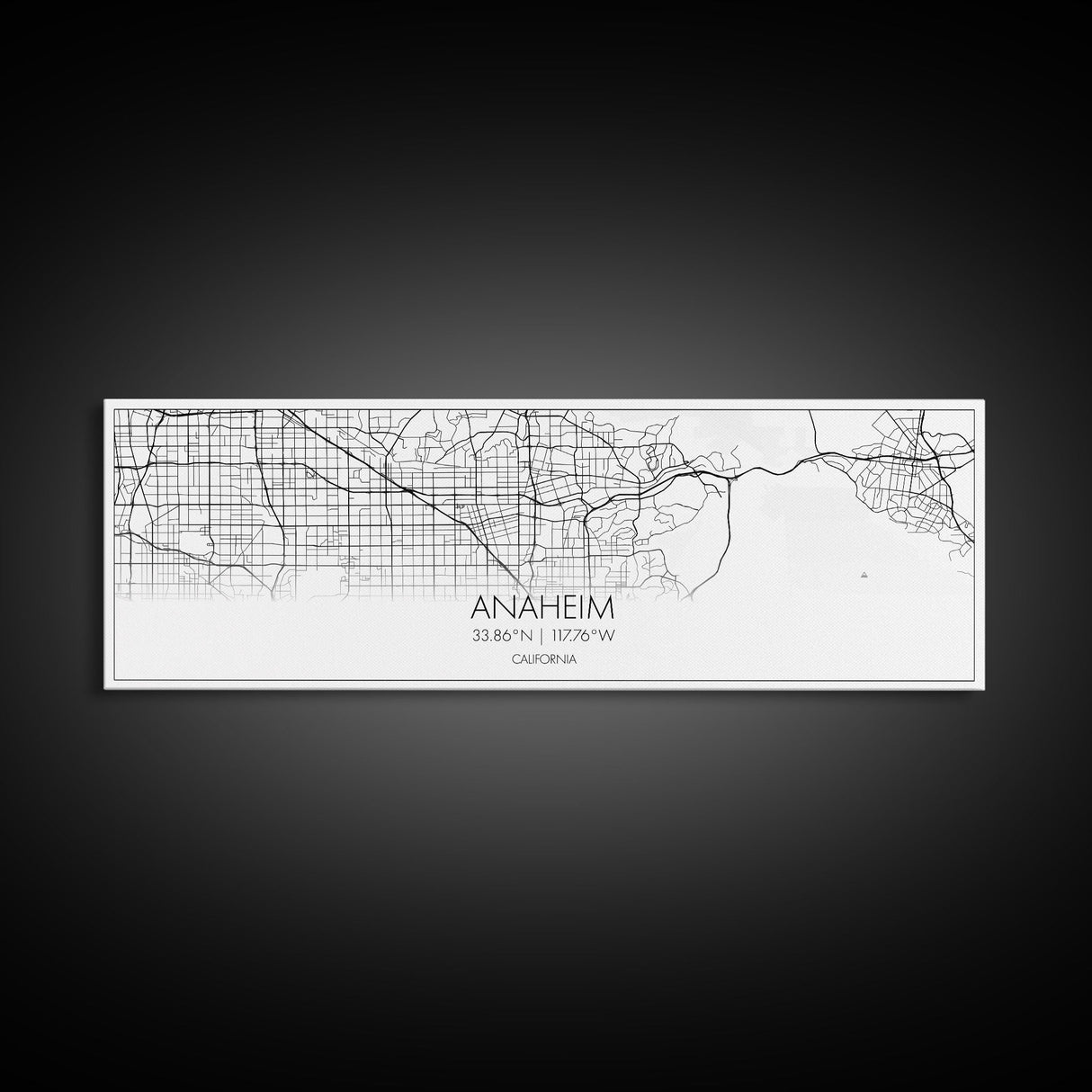 Panoramic Anaheim City Map, California Art, Map Print, Minimalist Wall Art, Canvas Art, Housewarming Gift, Street Map Art, Closing Gift