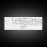 Panoramic Aurora City Map, Illinois Art, Map Print, Minimalist Wall Art, Canvas Art, Housewarming Gift, Street Map Art, Closing Gift