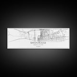 Panoramic Baton Rouge City Map, Louisiana Art, Map Print, Minimalist Wall Art, Canvas Art, Housewarming Gift, Street Map Art, Closing Gift