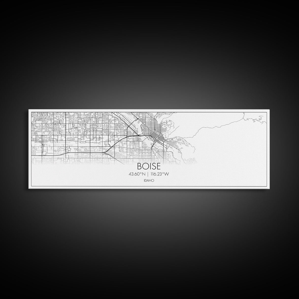 Panoramic Boise City Map, Idaho Art, Map Print, Minimalist Wall Art, Canvas Art, Housewarming Gift, Street Map Art, Closing Gift