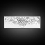 Panoramic Bucharest City Map, Romania Art, Map Print, Minimalist Wall Art, Canvas Art, Housewarming Gift, Street Map Art, Closing Gift