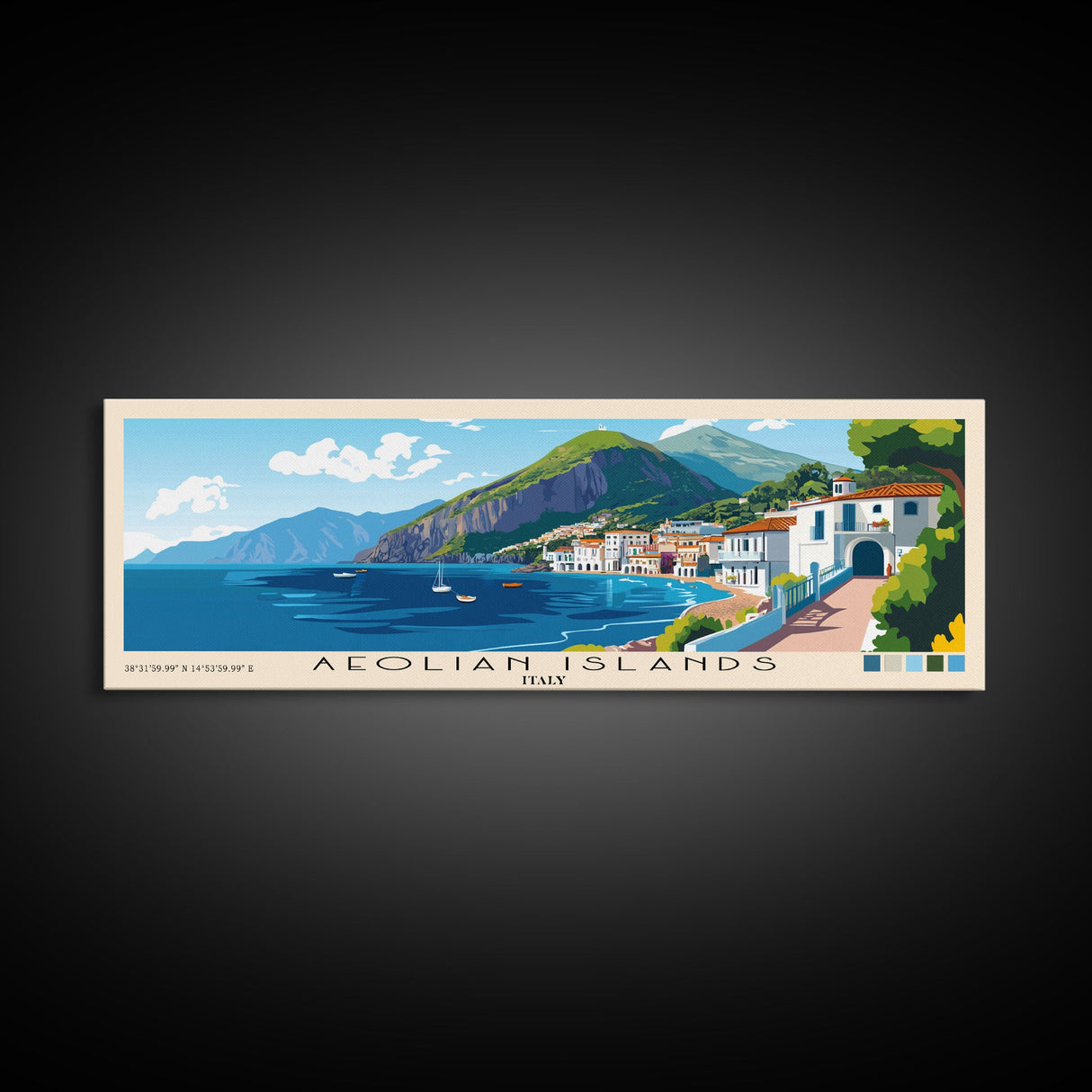 Aeolian Islands, Italy Panoramic Print, Vacation Gift, Italy Wall Art, Vacation Wall Art, Vacatation Memories, Beach Decor, Beach Or Lakehouse Art