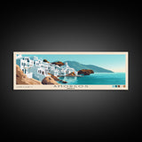 Amorgos, Greece Panoramic Print, Vacation Gift, Greece Wall Art, Beach Painting, Beach Decor, Large Wall Art, Wood Frame Art