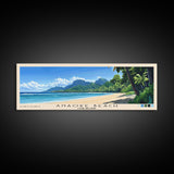 Anaoke Beach, Cook Islands Panoramic Beach Print, Vacation Gift, Cook Islands Wall Art, Beach Painting, Beach Decor, Beach Painting