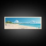 Andros, Bahamas Panoramic Beach Print, Vacation Gift, Bahamas Wall Art, Framed Canvas Print, Framed Beach Painting