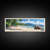 Anse Source d’Argent, Seychelles Panoramic Print, Vacation Gift, Seychelles Wall Art, Vacation Wall Art, Vacatation Memories, Beach Decor, Beach Or Lakehouse Art