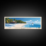 Cocoa Island, Maldives Panoramic Print, Vacation Gift, Maldives Wall Art, Beach Painting, Beach Decor, Large Wall Art, Wood Frame Art