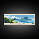 Flic en Flac Beach, Mauritius Panoramic Print, Vacation Gift, Mauritius Wall Art, Beach Painting, Beach Decor, Beach Or Lakehouse Art