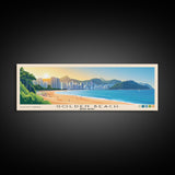 Golden Beach, Hong Kong Panoramic Beach Print, Vacation Gift, Hong Kong Wall Art, Beach Painting, Beach Decor, Beach Painting