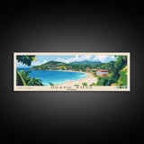 Grand Anse, Grenada Panoramic Print, Vacation Gift, Grenada Wall Art, Beach Painting, Beach Decor, Large Wall Art, Wood Frame Art