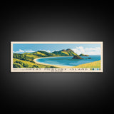 Great Mercury Island, New Zealand Panoramic Beach Print, Vacation Gift, New Zealand Wall Art, Framed Canvas Print, Framed Beach Painting