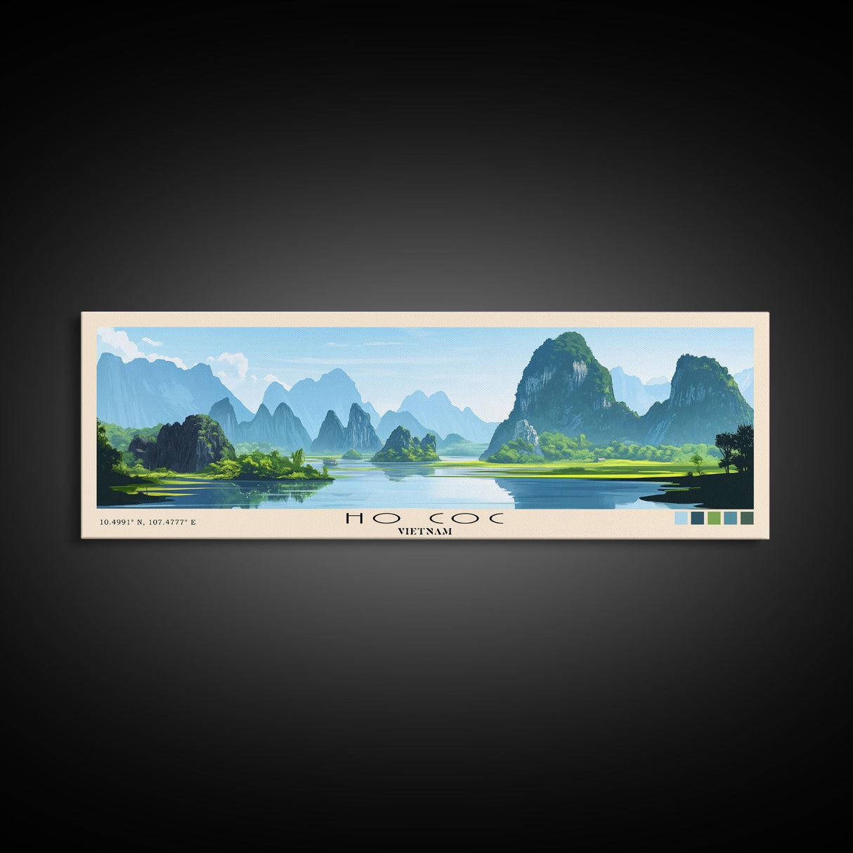 Ho Coc, Vietnam Panoramic Beach Print, Vacation Gift, Vietnam Wall Art, Beach Painting, Beach Decor, Beach Painting