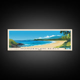 Honokalani Beach, Maui Panoramic Print, Vacation Gift, Maui Wall Art, Beach Painting, Beach Decor, Beach Or Lakehouse Art