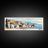 Hydra, Greece Panoramic Beach Print, Vacation Gift, Greece Wall Art, Framed Canvas Print, Framed Beach Painting