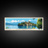 Isola Bella, Italy Panoramic Print, Vacation Gift, Italy Wall Art, Beach Painting, Beach Decor, Large Wall Art, Wood Frame Art