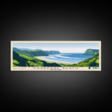 Karekare Beach, New Zealand Panoramic Print, Vacation Gift, New Zealand Wall Art, Beach Painting, Beach Decor, Large Wall Art, Wood Frame Art