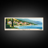 Kefalonia, Greece Panoramic Print, Vacation Gift, Greece Wall Art, Beach Painting, Beach Decor, Large Wall Art, Wood Frame Art