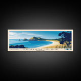 Matakana Island, New Zealand Panoramic Beach Print, Vacation Gift, New Zealand Wall Art, Framed Canvas Print, Framed Beach Painting