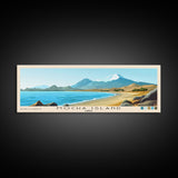 Mocha Island, Chile Panoramic Print, Vacation Gift, Chile Wall Art, Beach Painting, Beach Decor, Large Wall Art, Wood Frame Art