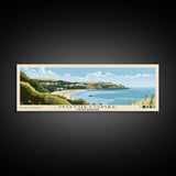 Mothecombe, United Kingdom Panoramic Print, Vacation Gift, United Kingdom Wall Art, Beach Painting, Beach Decor, Beach Or Lakehouse Art