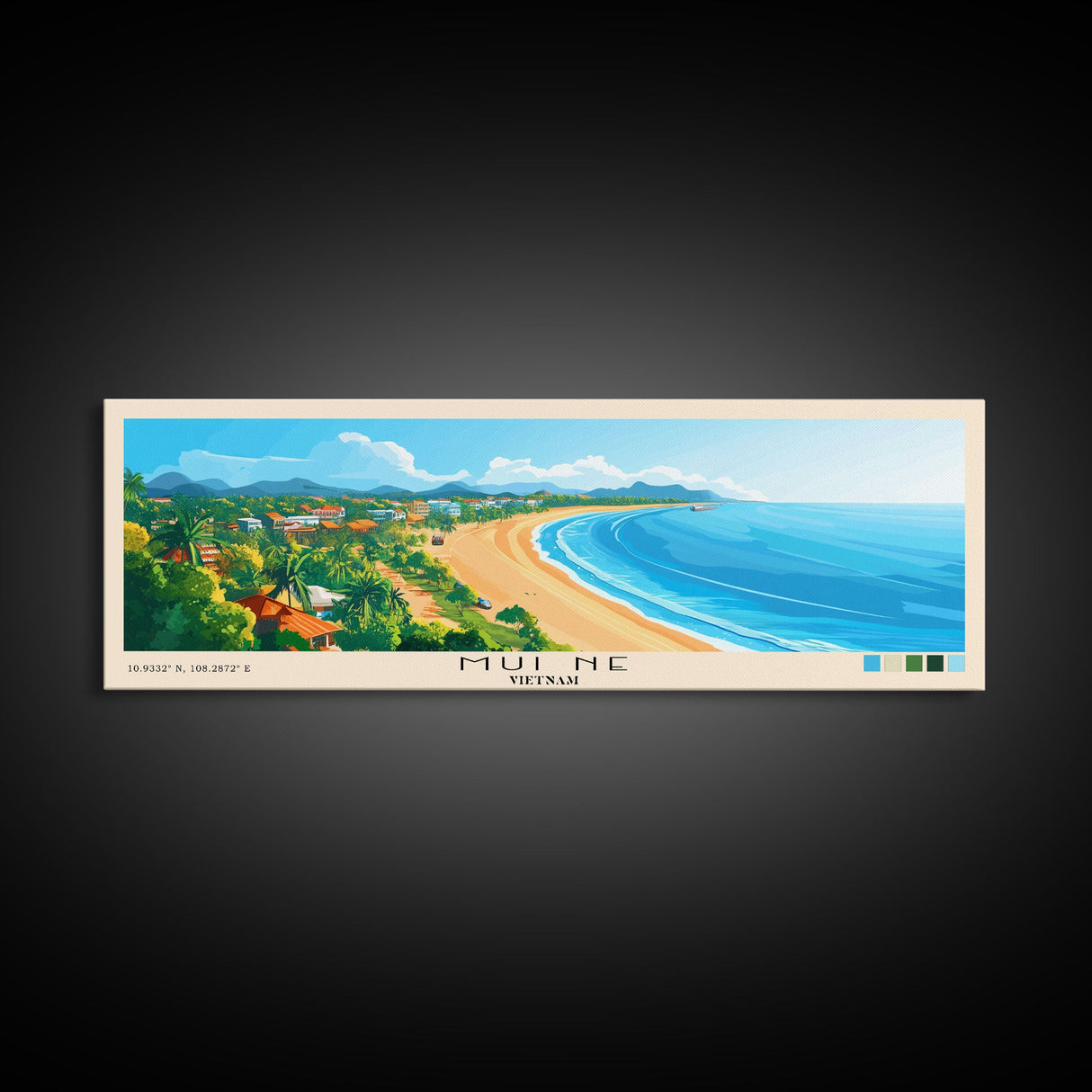 Mui Ne, Vietnam Panoramic Print, Vacation Gift, Vietnam Wall Art, Beach Painting, Beach Decor, Beach Or Lakehouse Art