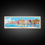 Murano, Italy Panoramic Print, Vacation Gift, Italy Wall Art, Beach Painting, Beach Decor, Large Wall Art, Wood Frame Art