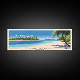 Muri Beach, Cook Islands Panoramic Beach Print, Vacation Gift, Cook Islands Wall Art, Framed Canvas Print, Framed Beach Painting