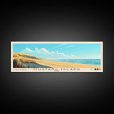 Mustang Island, Texas Panoramic Beach Print, Vacation Gift, Texas Wall Art, Beach Painting, Beach Decor, Beach Painting